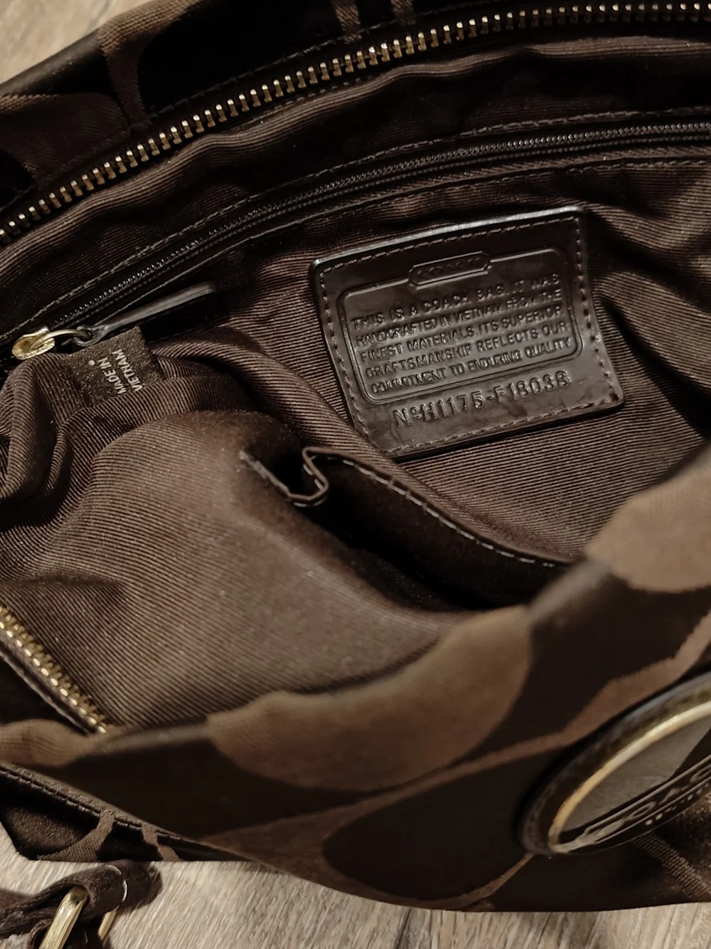 Coach Brown Signature F18038 Crossbody Bag